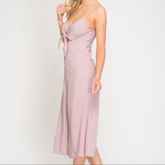 70% CLEARANCE 🎄Brooke Midi Button up Dress-Pink - Picture 2 of 4